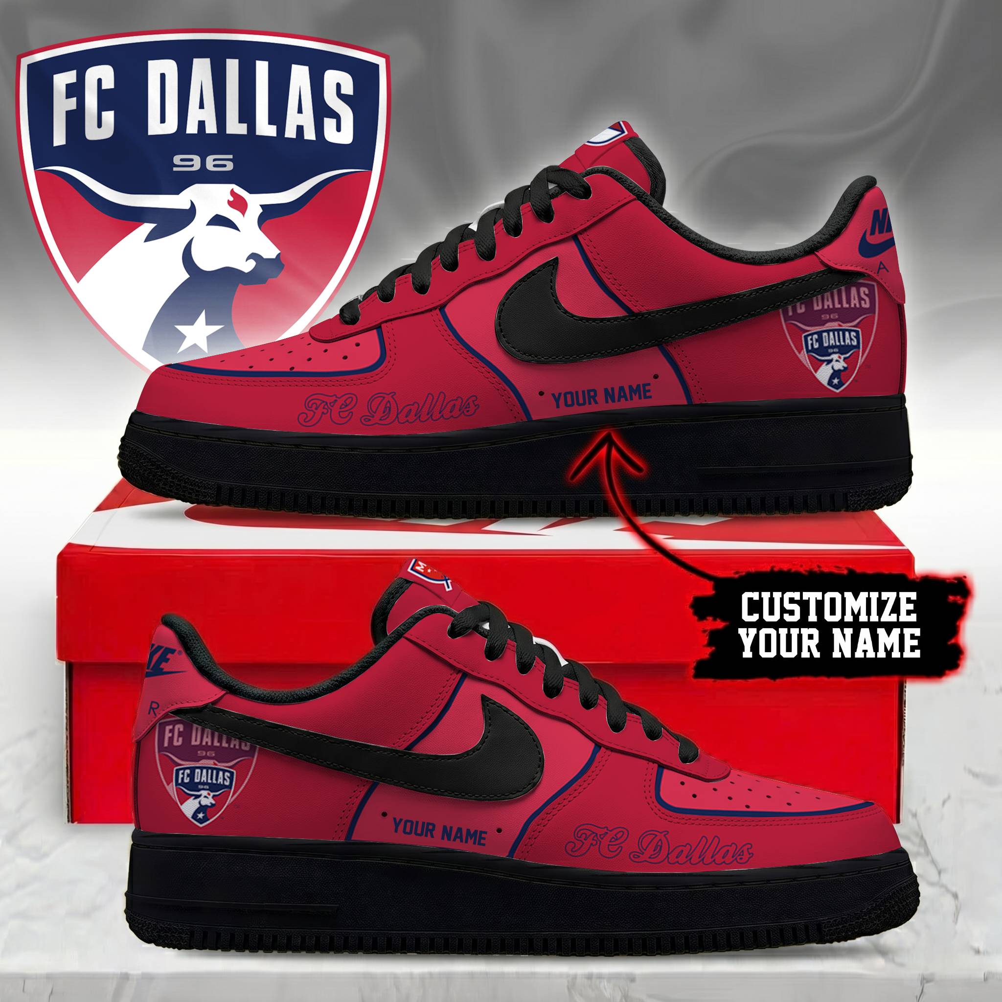 Limited Edition – Customized MLS Fc FC Dallas Af1 Sneakers