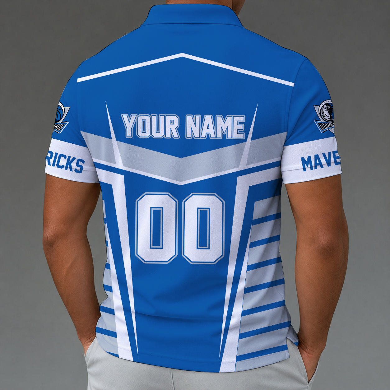 Limited Edition – Customized NBA Dallas Mavericks Zip Polo Shirt - Image 2