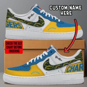 Limited Edition – Customized NFL Los Angeles Chargers Af1 Sneakers