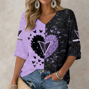 Limited Edition – Customized WNBA Golden State Valkyries Women’s Heart V-Neck Long Sleeve Shirt