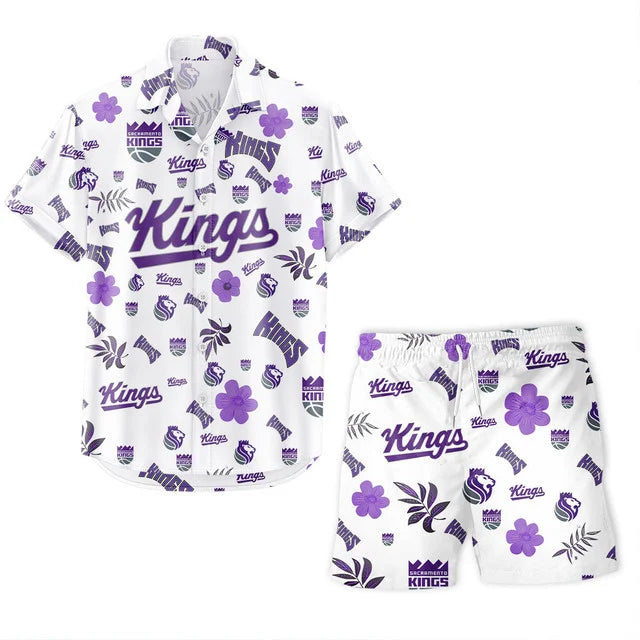 Limited Edition – Customized NBA Sacramento Kings Unisex Hawaiian Shirt & Shorts Set - Image 2