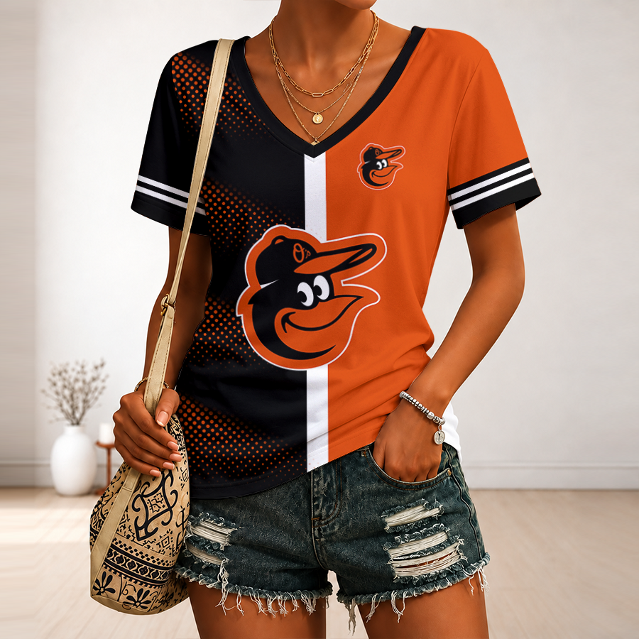 Limited Edition – Customized MLB Baltimore Orioles V-Neck Female Shirt