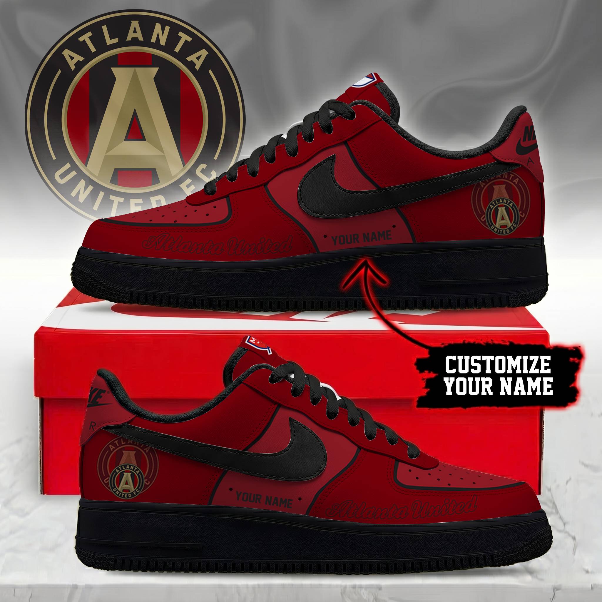 Limited Edition – Customized MLS Atlanta United Fc Af1 Sneakers