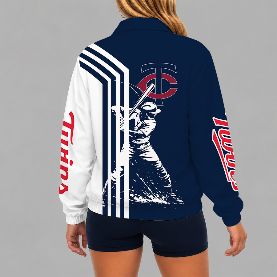 Limited Edition – Customized MLB Minnesota Twins V-Neck Zipper Sweatshirt Jacket - Image 2