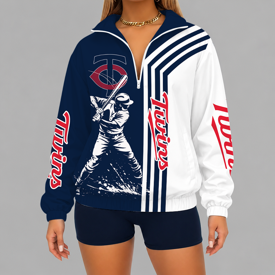 Limited Edition – Customized MLB Minnesota Twins V-Neck Zipper Sweatshirt Jacket