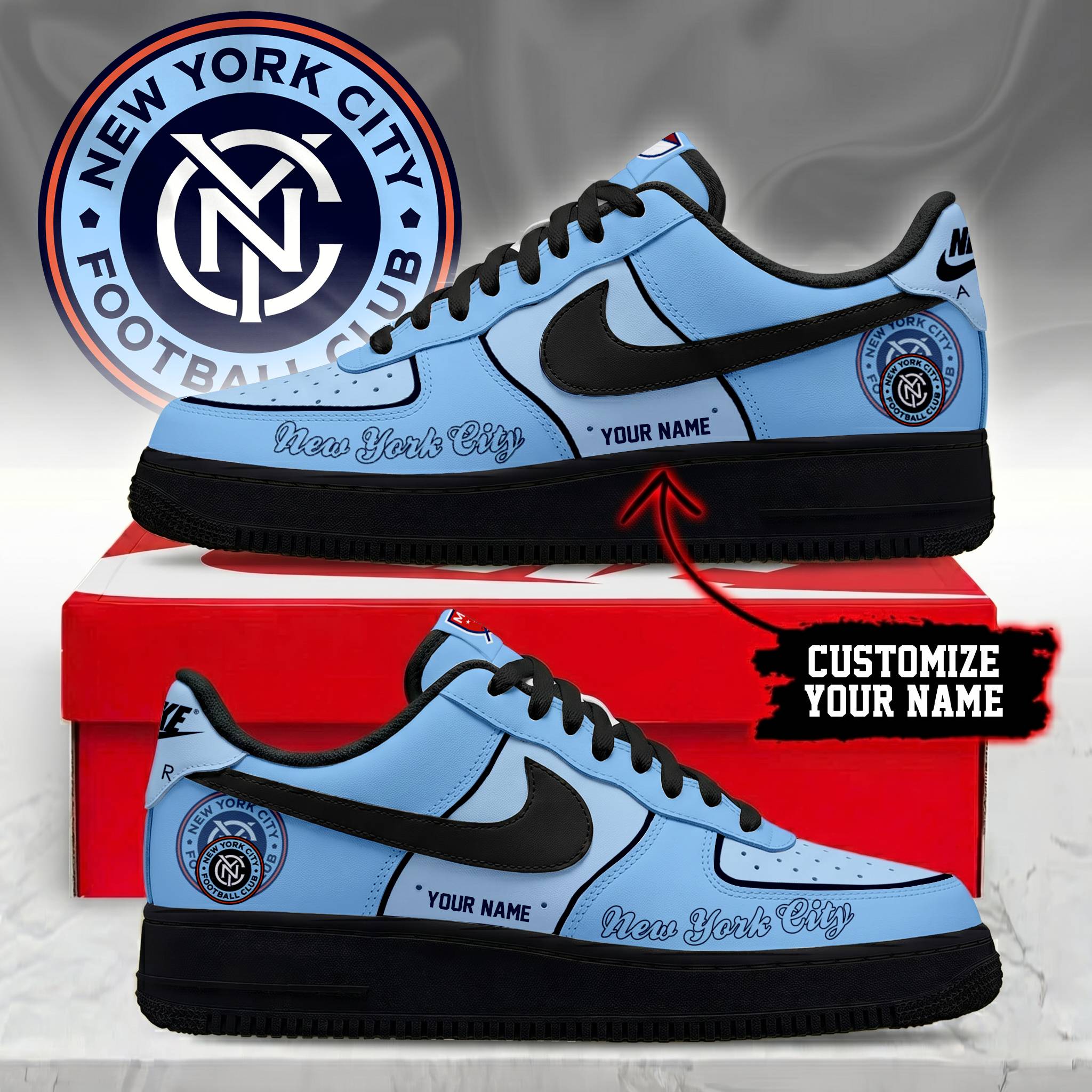 Limited Edition – Customized MLS New York City Fc Af1 Sneakers