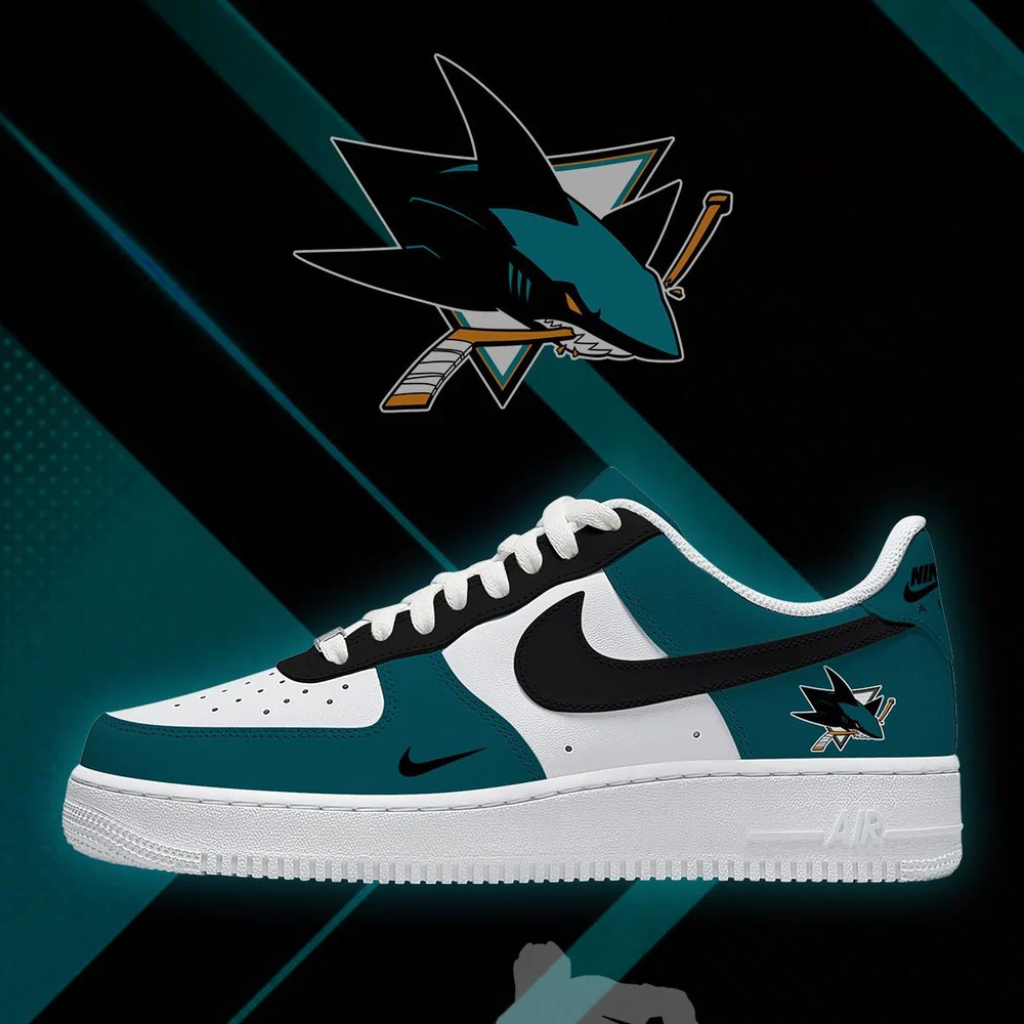 Limited Edition – Customized NHL San Jose Sharks Af1 Shoes