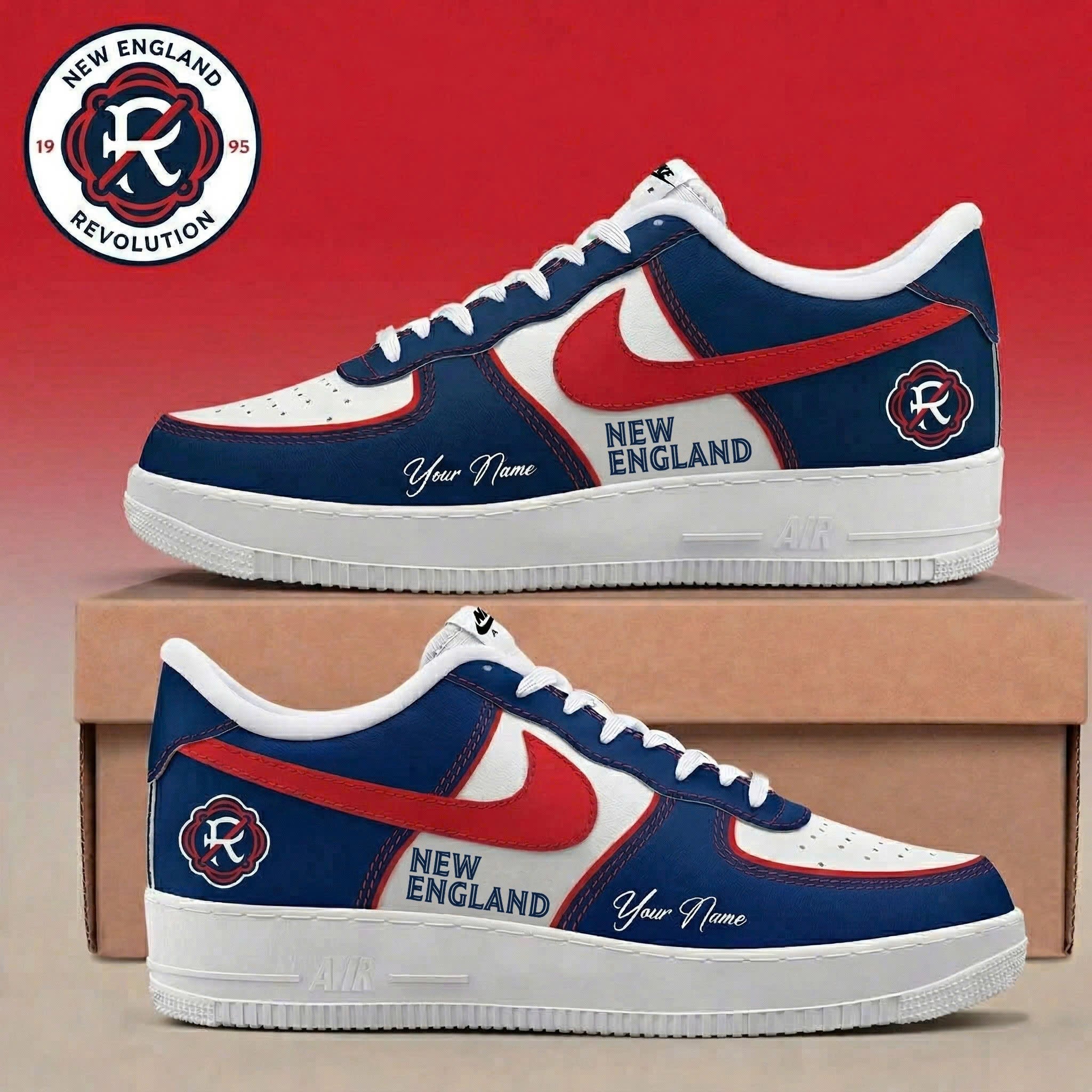 Limited Edition – Customized MLS New England Revolution Af1 Sneakers