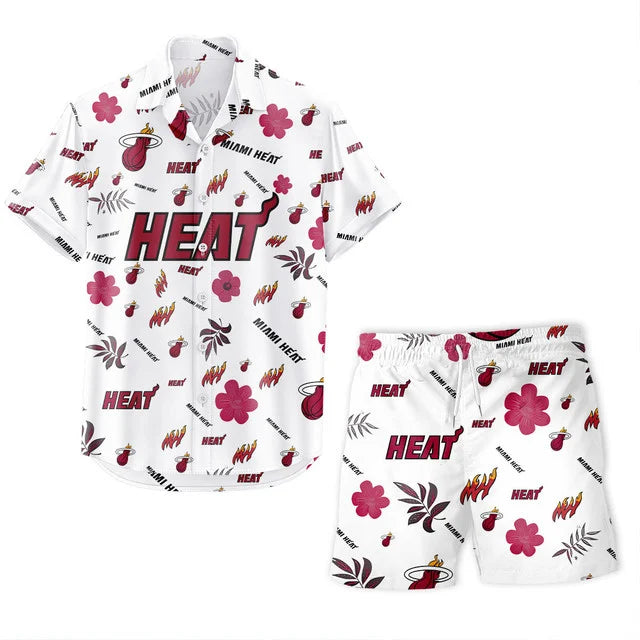 Limited Edition – Customized NBA Miami Heat Unisex Hawaiian Shirt & Shorts Set - Image 2