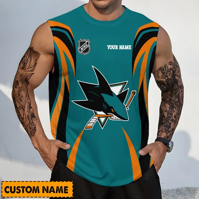 Limited Edition – Customized NHL San Jose Sharks Tank Top & Gym Shirt