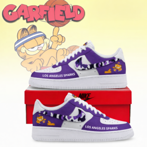 Limited Edition – Customized WNBA Los Angeles Sparks x Garfield Af1 Sneakers