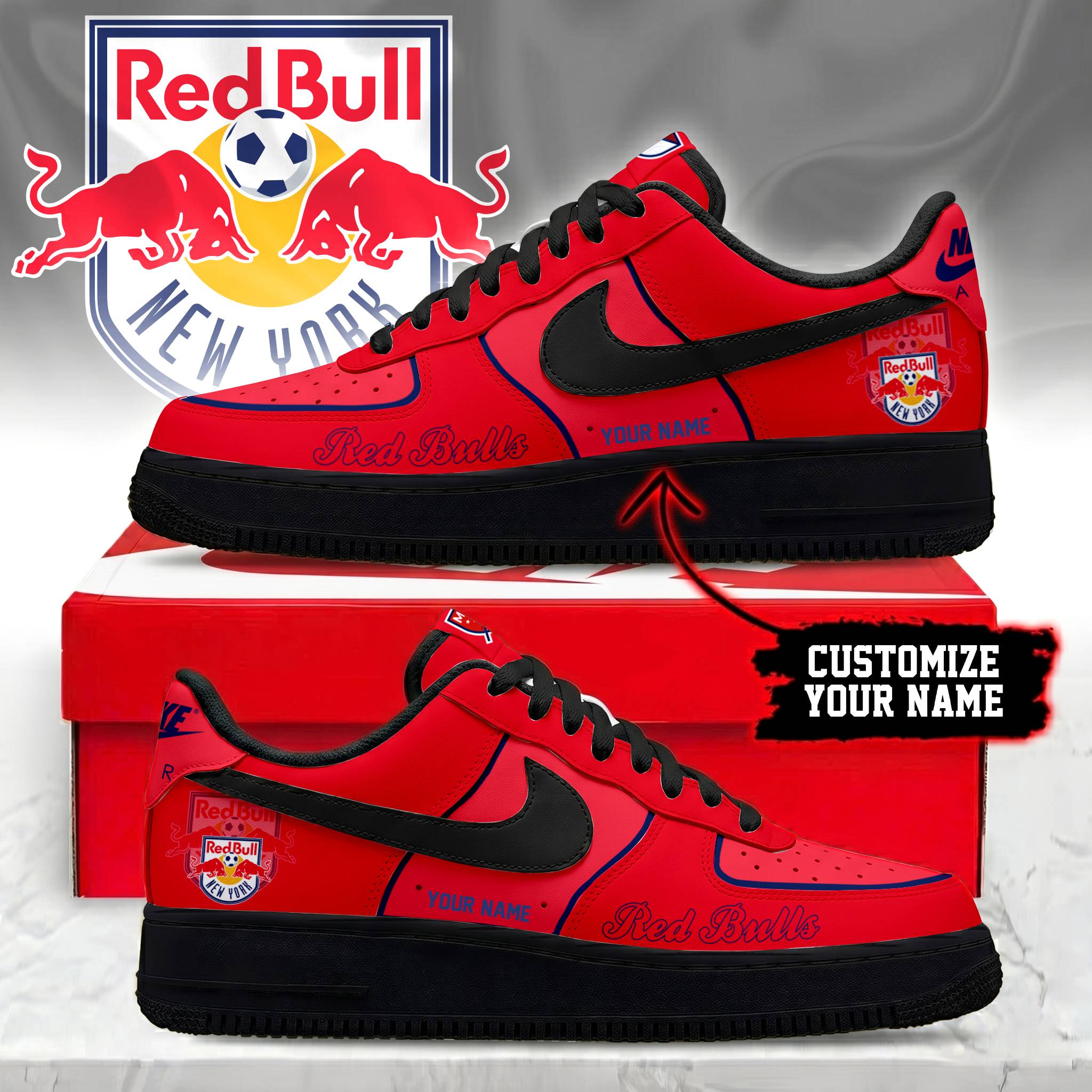 Limited Edition – Customized MLS New York Red Bulls Af1 Sneakers