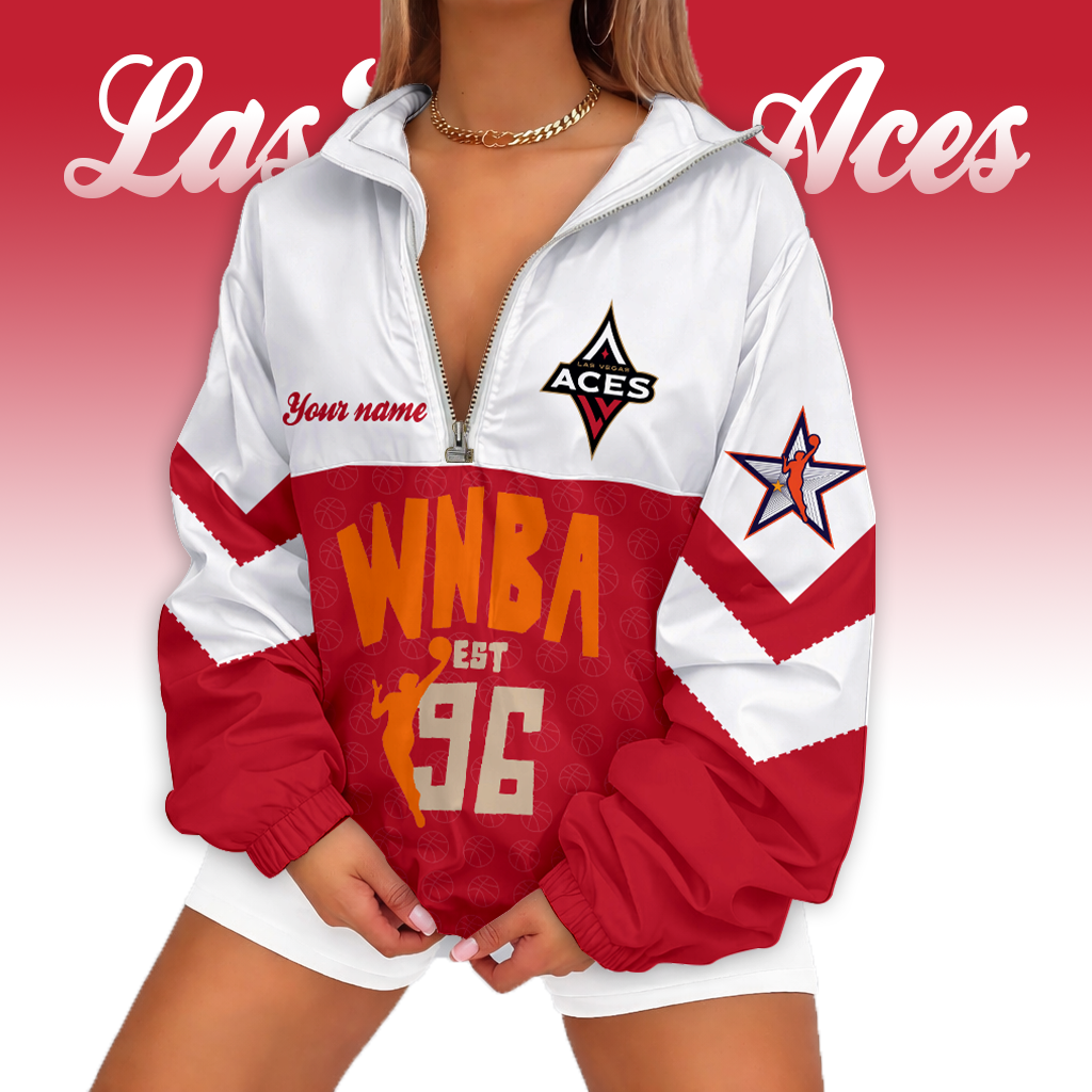 Limited Edition – Customized WNBA Las Vegas Aces V-Neck Zipper Sweatshirt Jacket