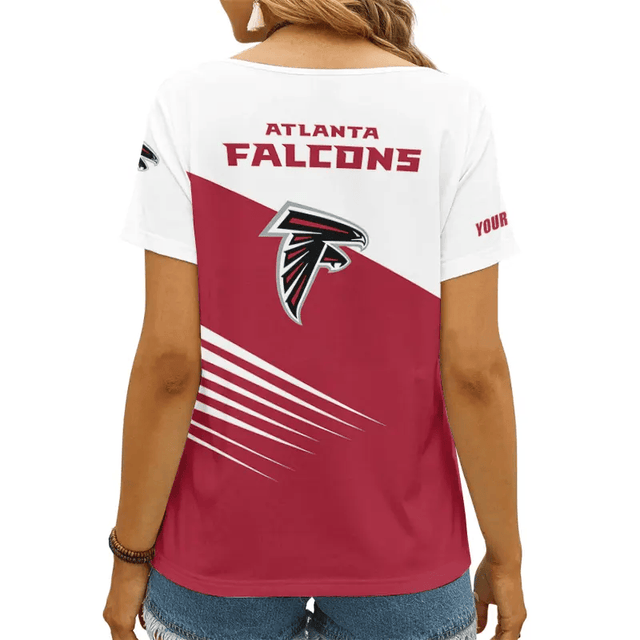 Limited Edition – Customized NFL Atlanta Falcons V-Neck Female Shirt - Image 2