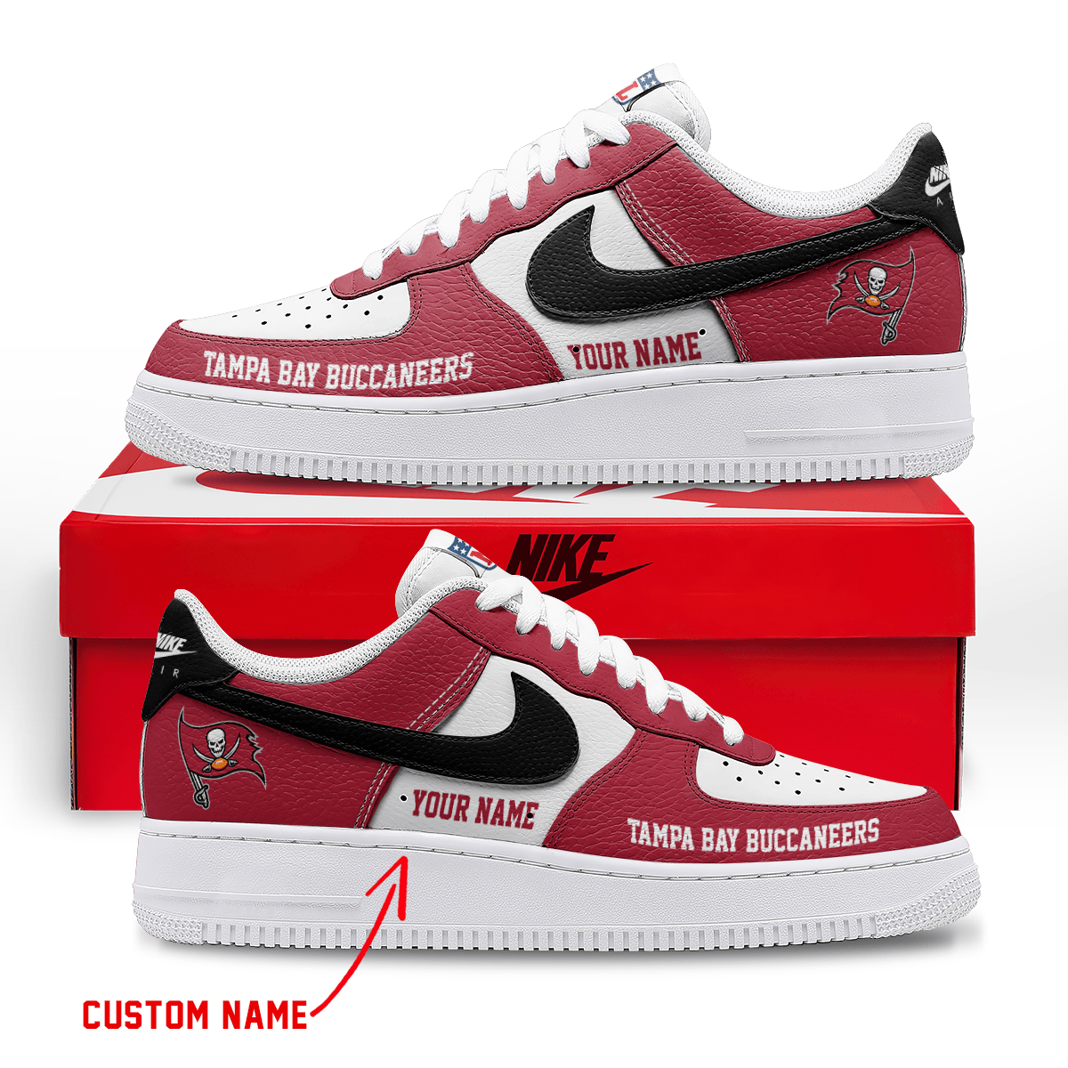 Limited Edition – Customized NFL Tampa Bay Buccaneers F1 Sneakers - Image 2