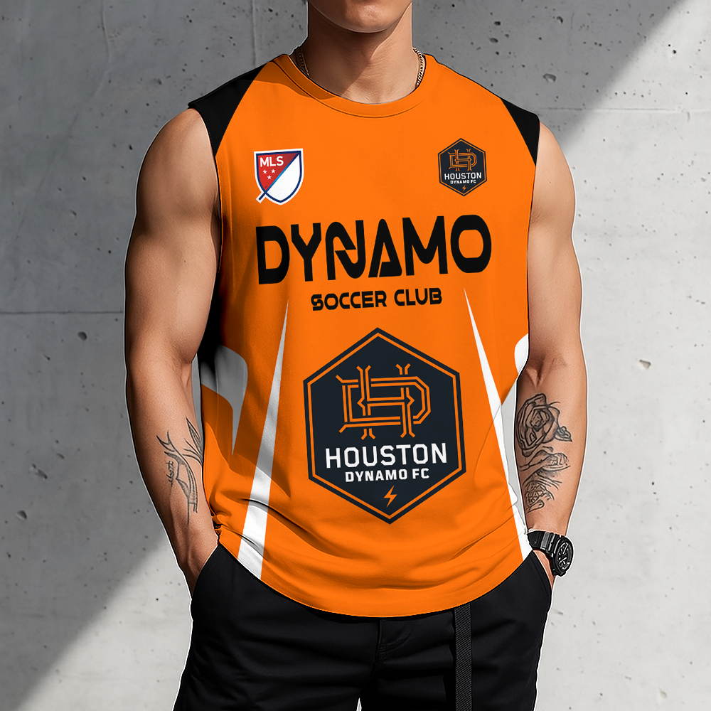 Limited Edition – Customized MLS Houston Dynamo Tank Top & Gym Shirt