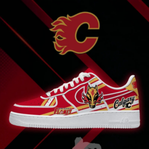 Limited Edition – Customized NHL Calgary Flames Af1 Shoes