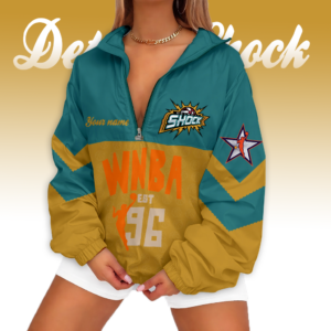 Limited Edition – Customized WNBA Detroit Shock V-Neck Zipper Sweatshirt Jacket