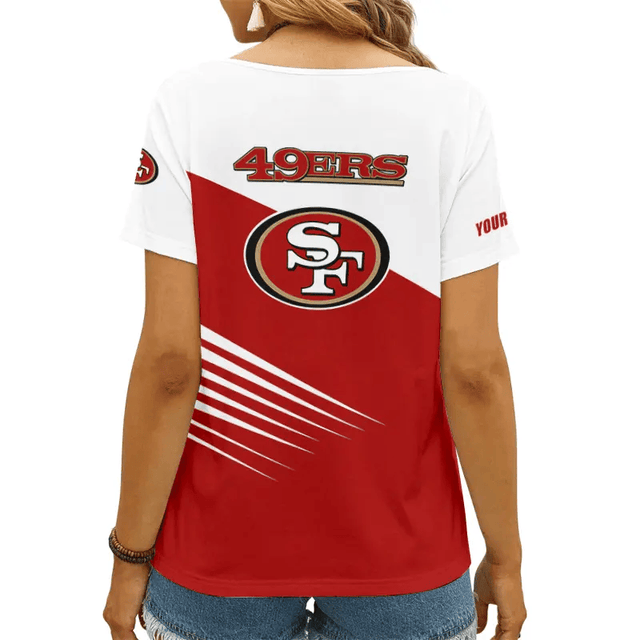 Limited Edition – Customized NFL San Francisco 49Ers V-Neck Female Shirt - Image 2