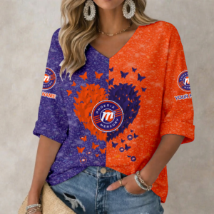 Limited Edition – Customized WNBA Phoenix Mercury Women’s Heart V-Neck Long Sleeve Shirt