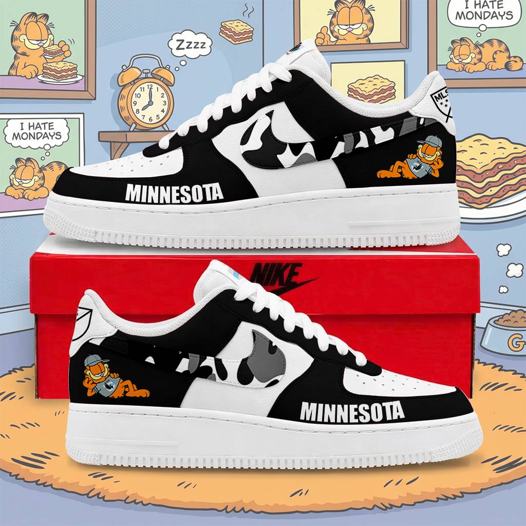 Limited Edition – Customized MLS Minnesota United x Garfield Af1 Sneakers