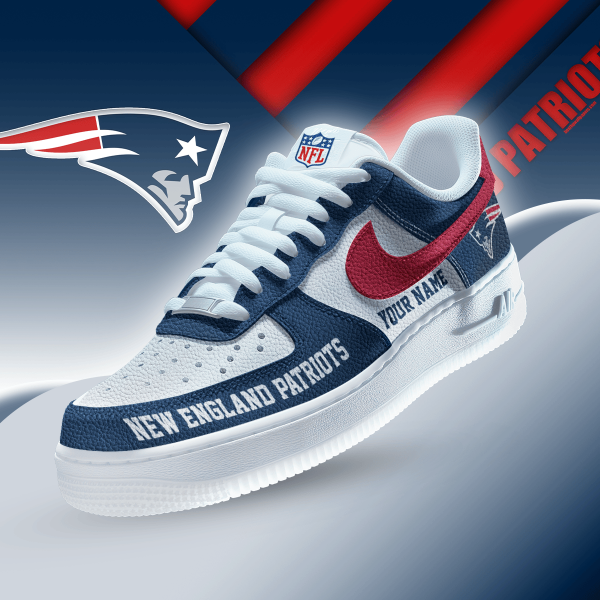Limited Edition – Customized NFL New England Patriots Af1 Sneakers
