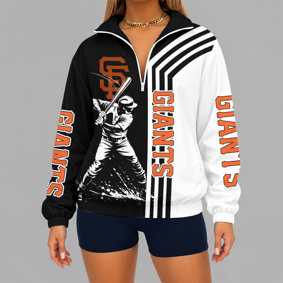 Limited Edition – Customized MLB San Francisco Giants V-Neck Zipper Sweatshirt Jacket