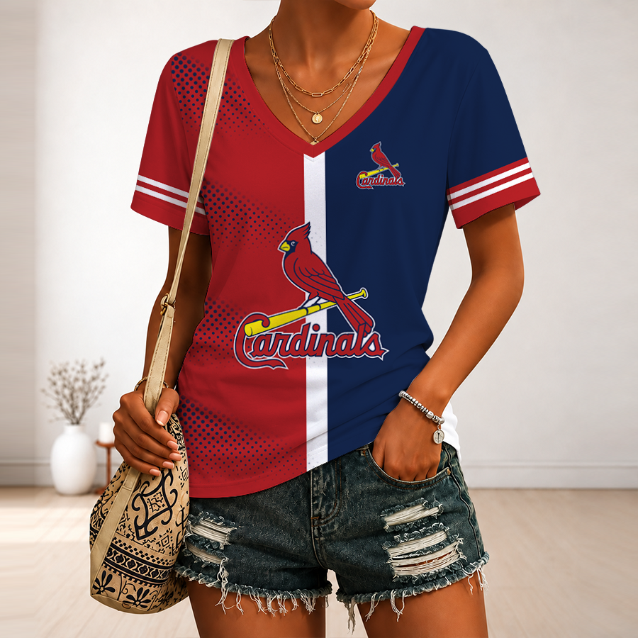 Limited Edition – Customized MLB St. Louis Cardinals V-Neck Female Shirt