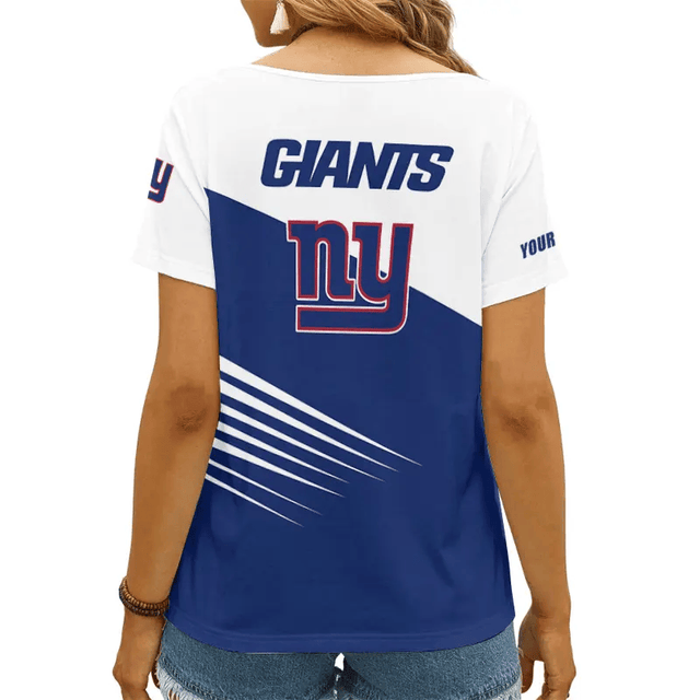 Limited Edition – Customized NFL New York Giants V-Neck Female Shirt - Image 2