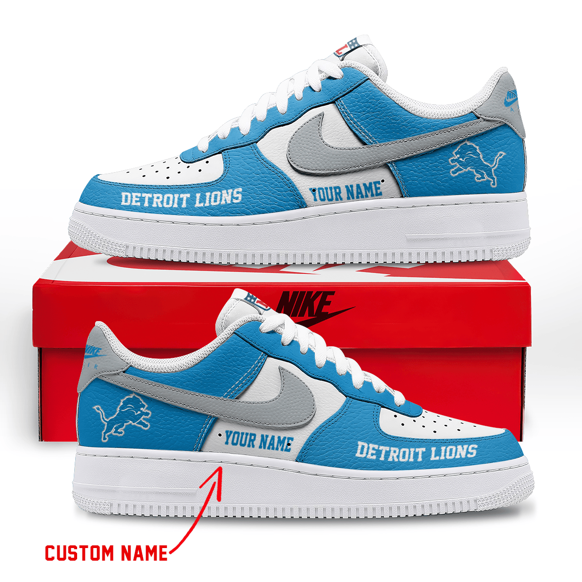 Limited Edition – Customized NFL Detroit Lions Af1 Sneakers - Image 2