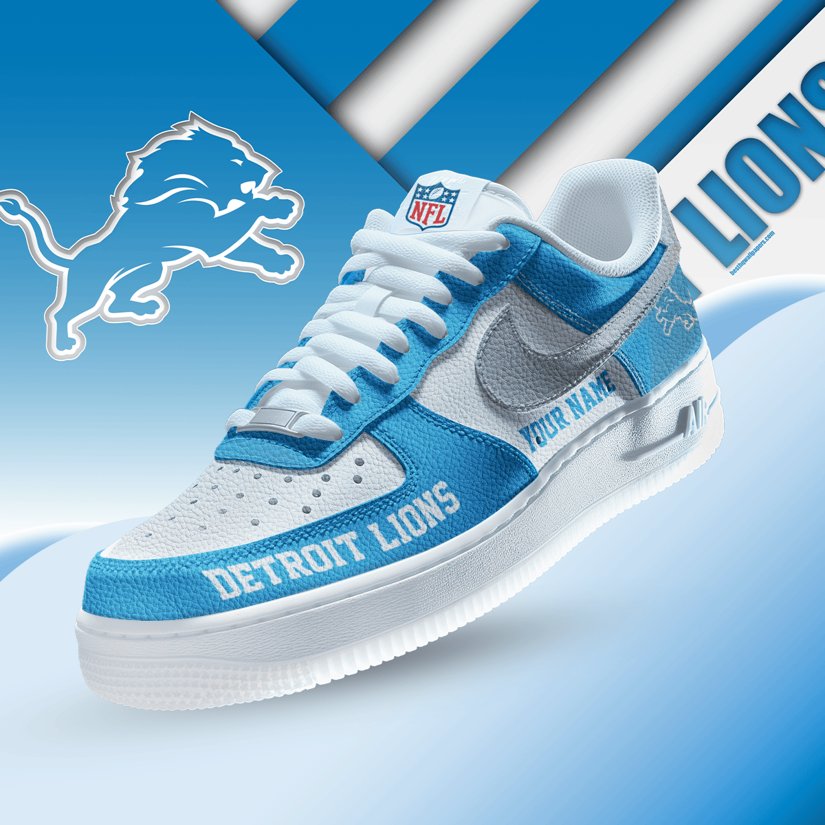 Limited Edition – Customized NFL Detroit Lions Af1 Sneakers
