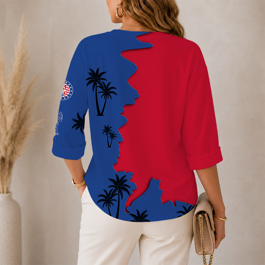Limited Edition – Customized NBA All Teams Women’s V-Neck Long Sleeve Shirt - Image 2