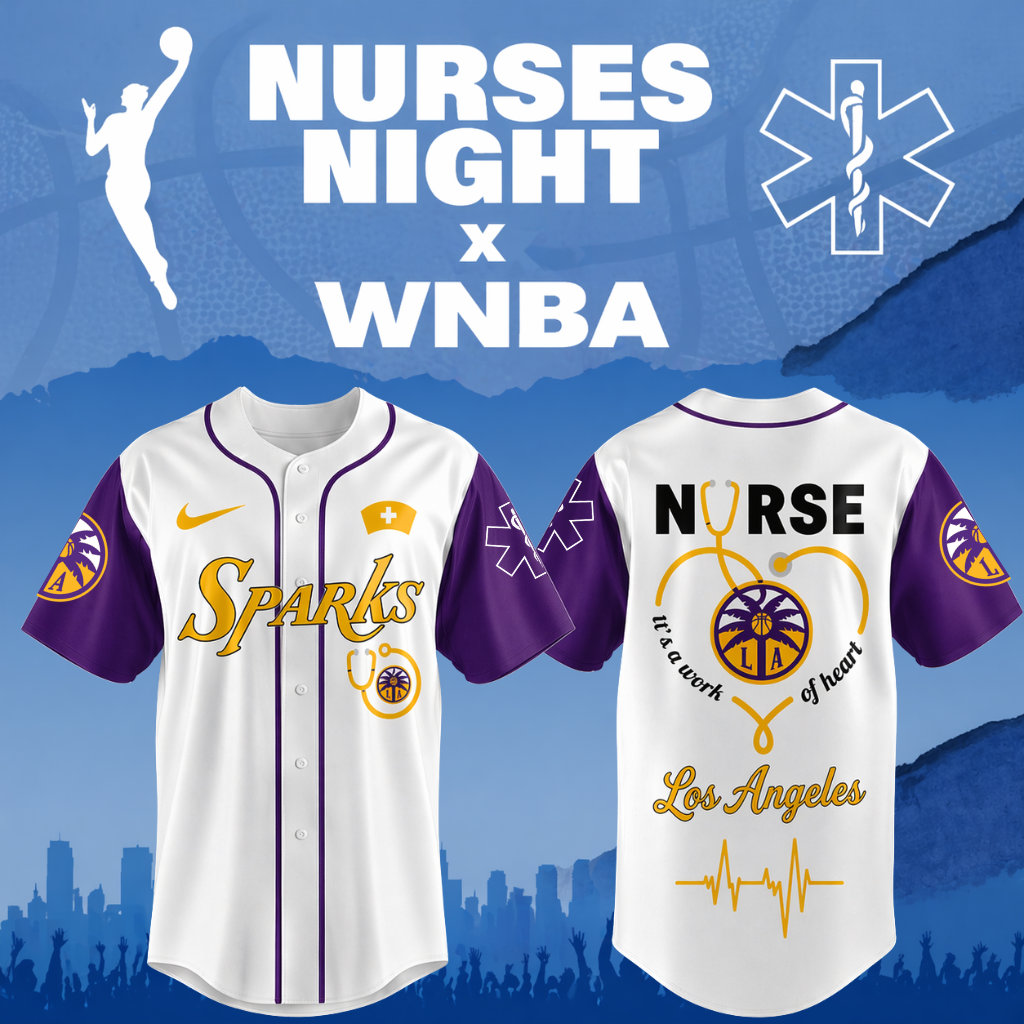 Limited Edition – Customized WNBA Los Angeles Sparks x Nurses Night Baseball Jersey
