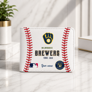 Limited Edition – Customized MLB Milwaukee Brewers Leather Wallet