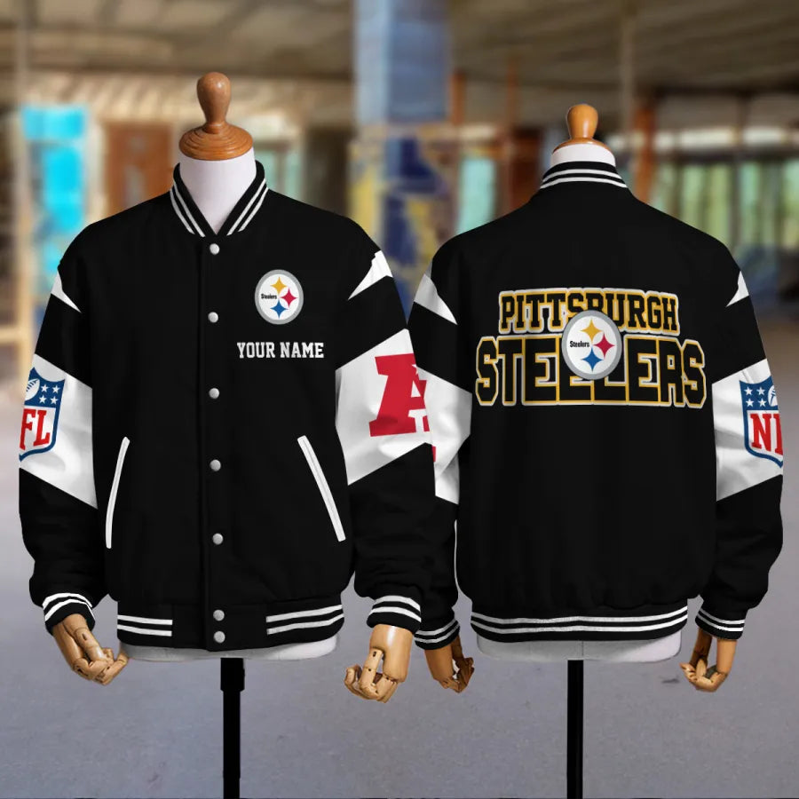 Limited Edition – Customized NFL Pittsburgh Steelers Baseball Jacket - Image 2