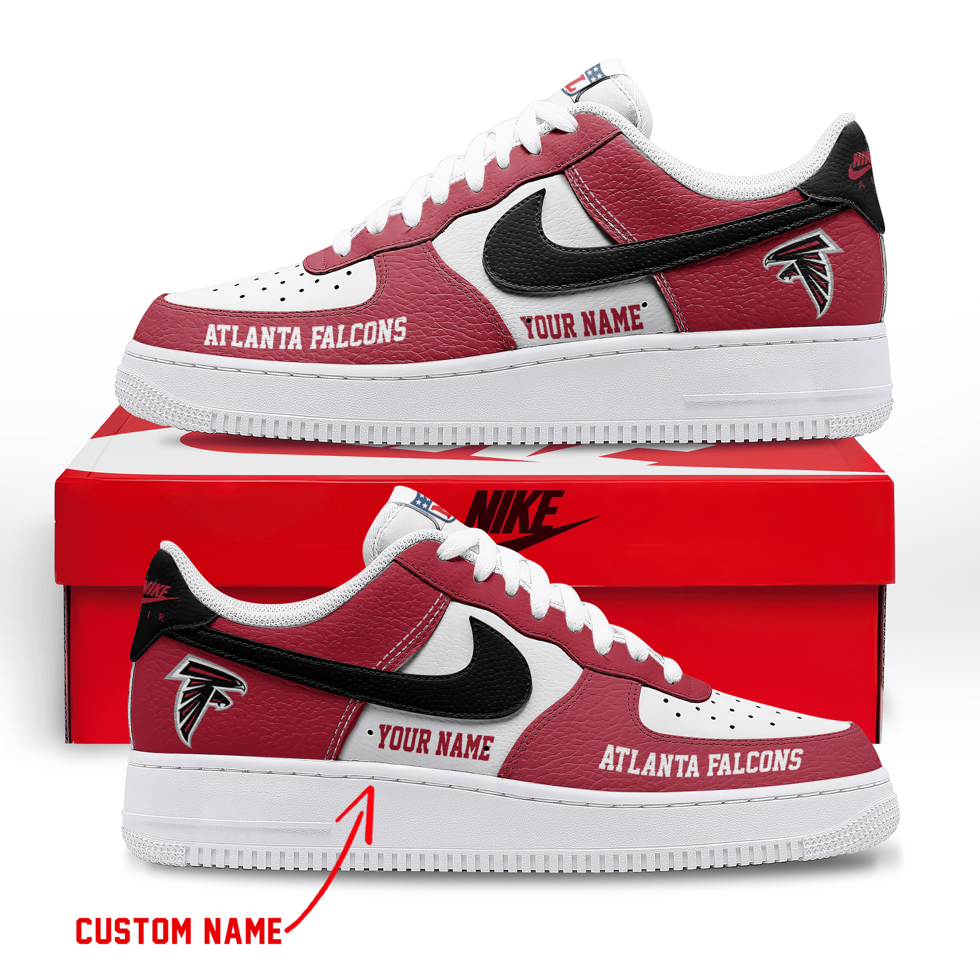 Limited Edition – Customized NFL Atlanta Falcons Af1 Sneakers - Image 2