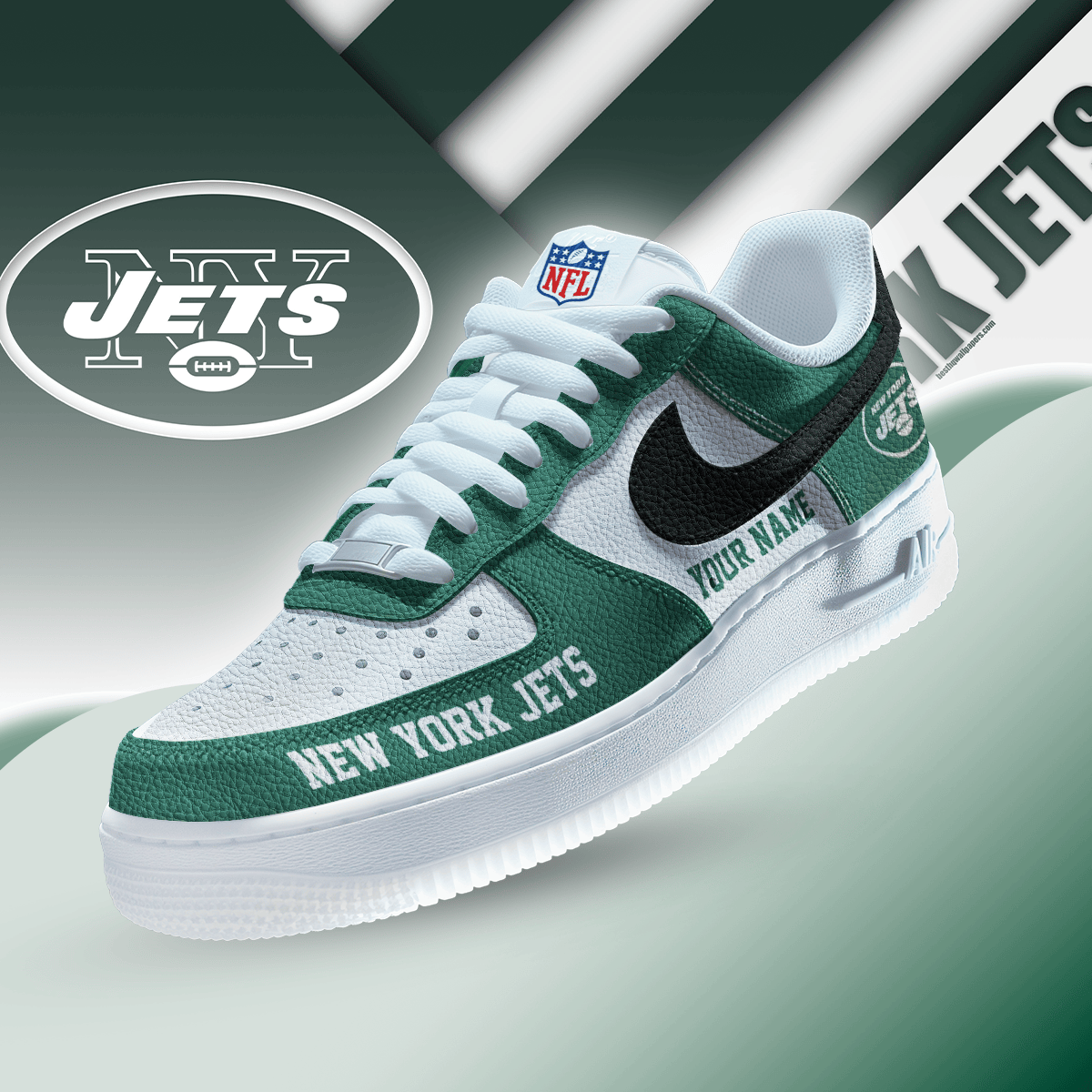Limited Edition – Customized NFL Nyj New York Jets Af1 Sneakers