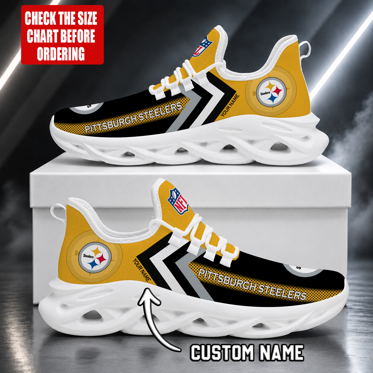 Limited Edition – Customized NFL Pittsburgh Steelers Unisex Max Soul Shoes