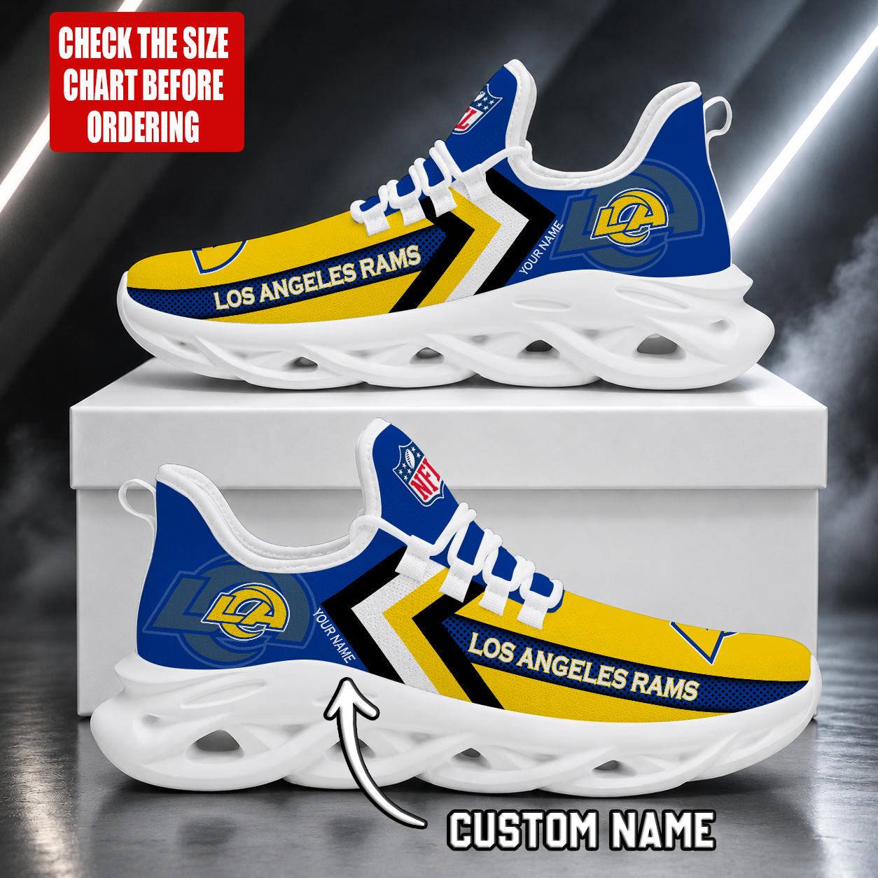 Limited Edition – Customized NFL Los Angeles Rams Unisex Max Soul Shoes