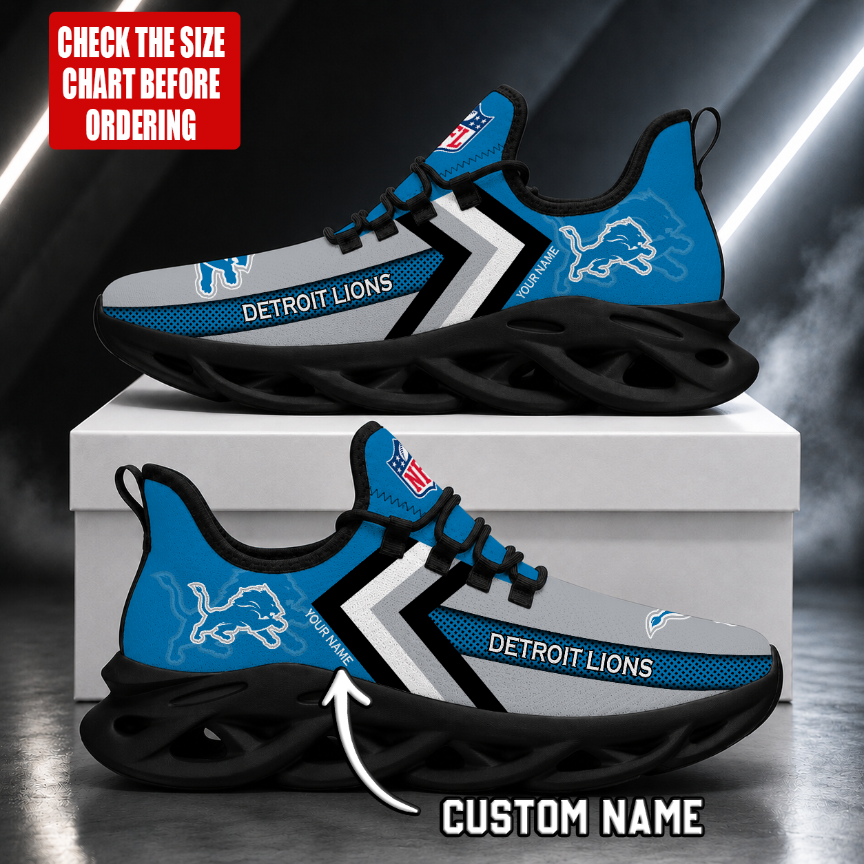 Limited Edition – Customized NFL Detroit Lions Unisex Max Soul Shoes - Image 2