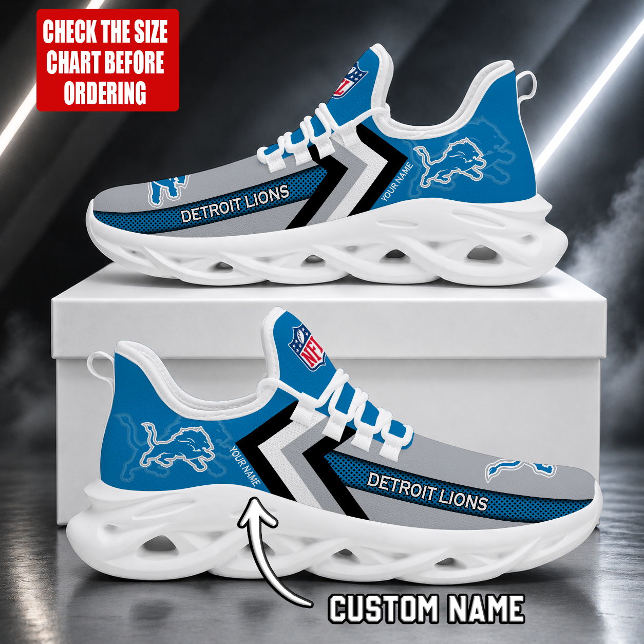 Limited Edition – Customized NFL Detroit Lions Unisex Max Soul Shoes