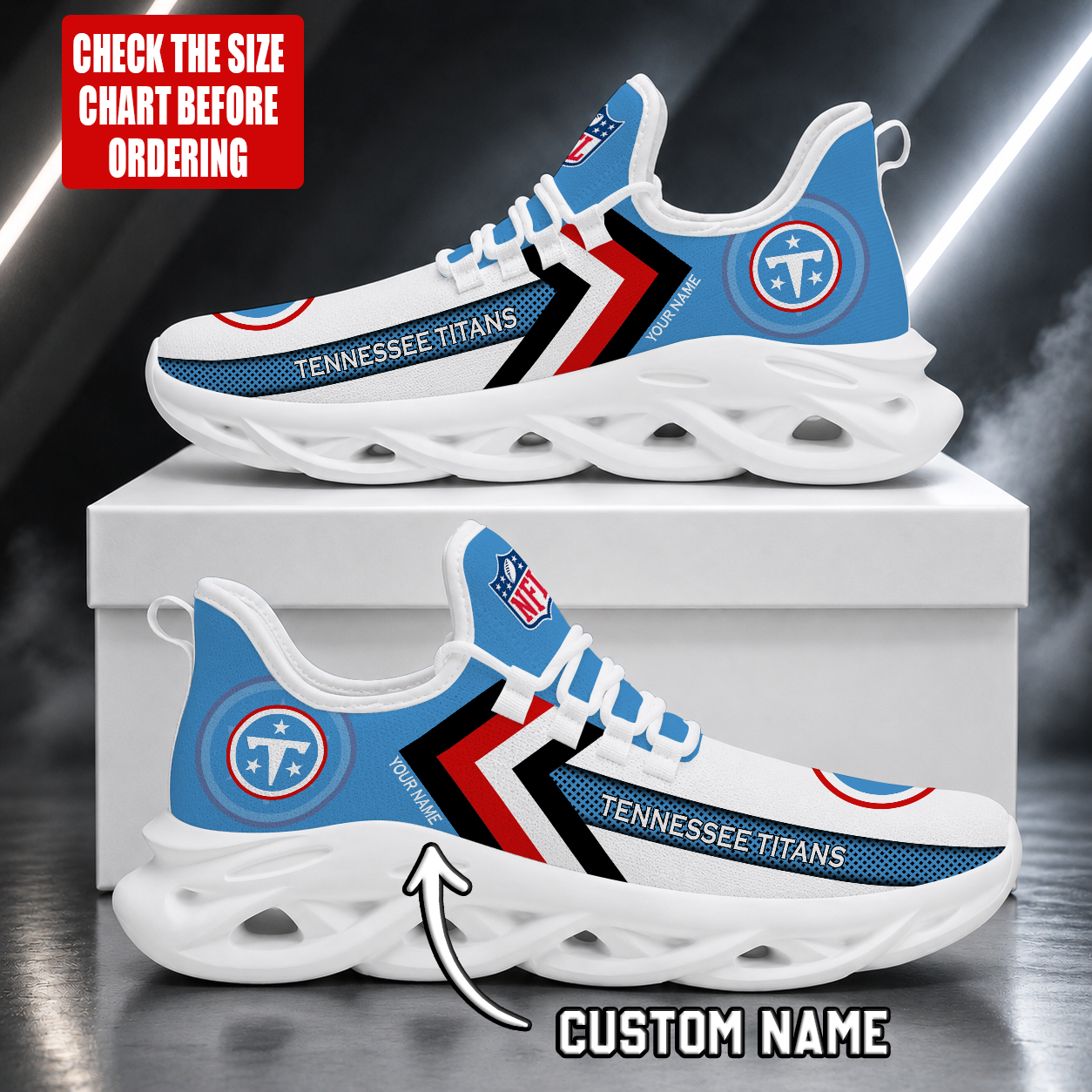 Limited Edition – Customized NFL Tennessee Titans Unisex Max Soul Shoes