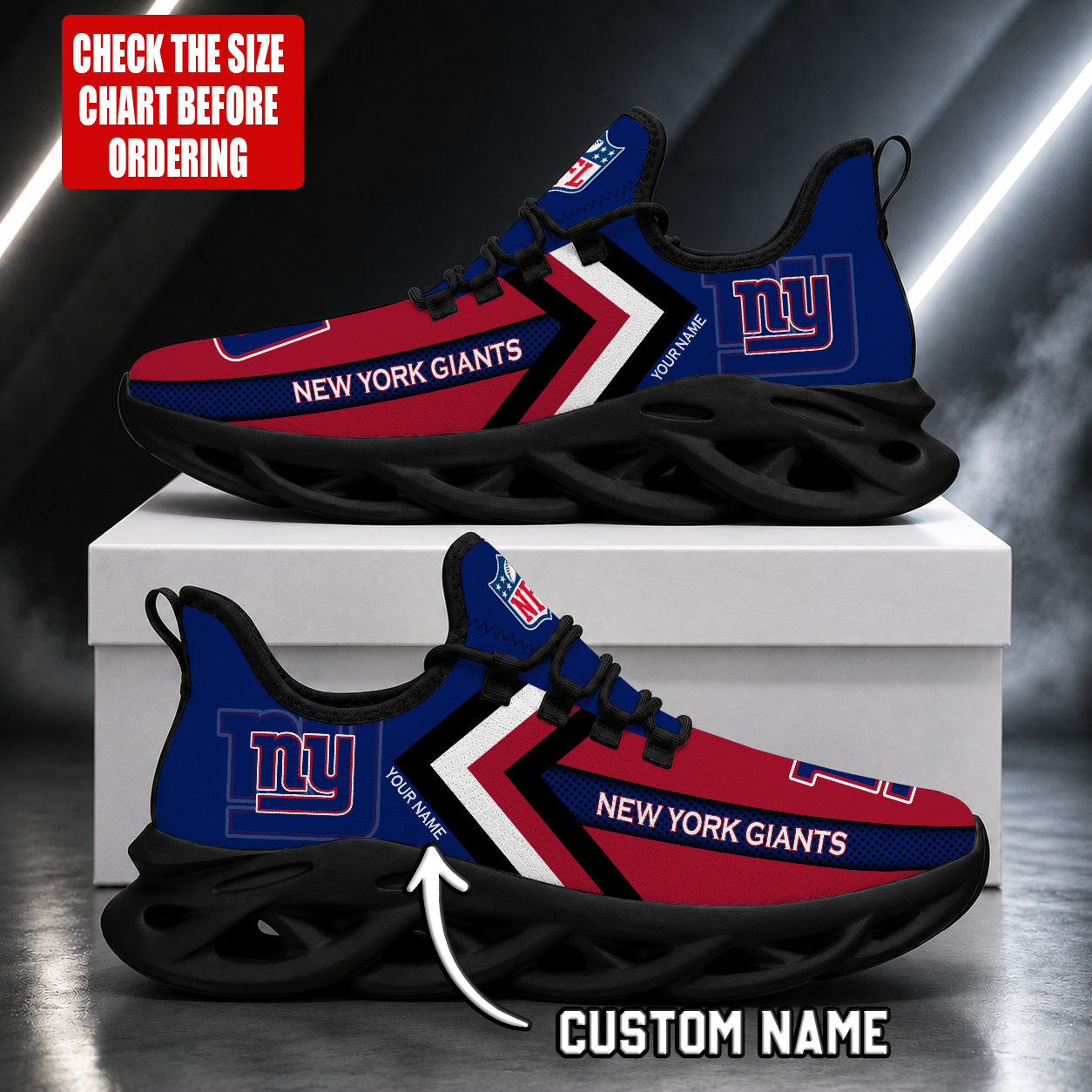 Limited Edition – Customized NFL New York Giants Unisex Max Soul Shoes - Image 2