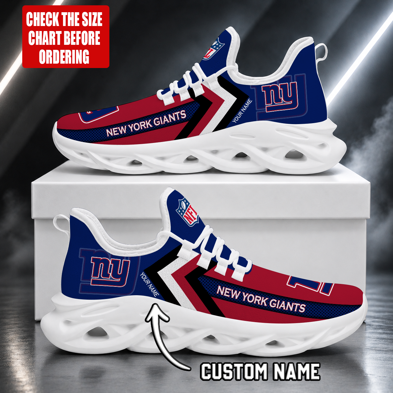 Limited Edition – Customized NFL New York Giants Unisex Max Soul Shoes