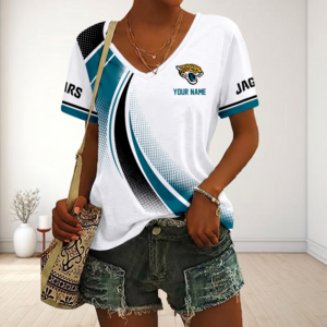 Limited Edition – Customized NFL Jacksonville Jaguars V-Neck Female Shirt
