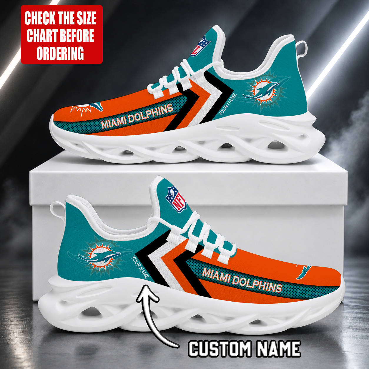 Limited Edition – Customized NFL Miami Dolphins Unisex Max Soul Shoes