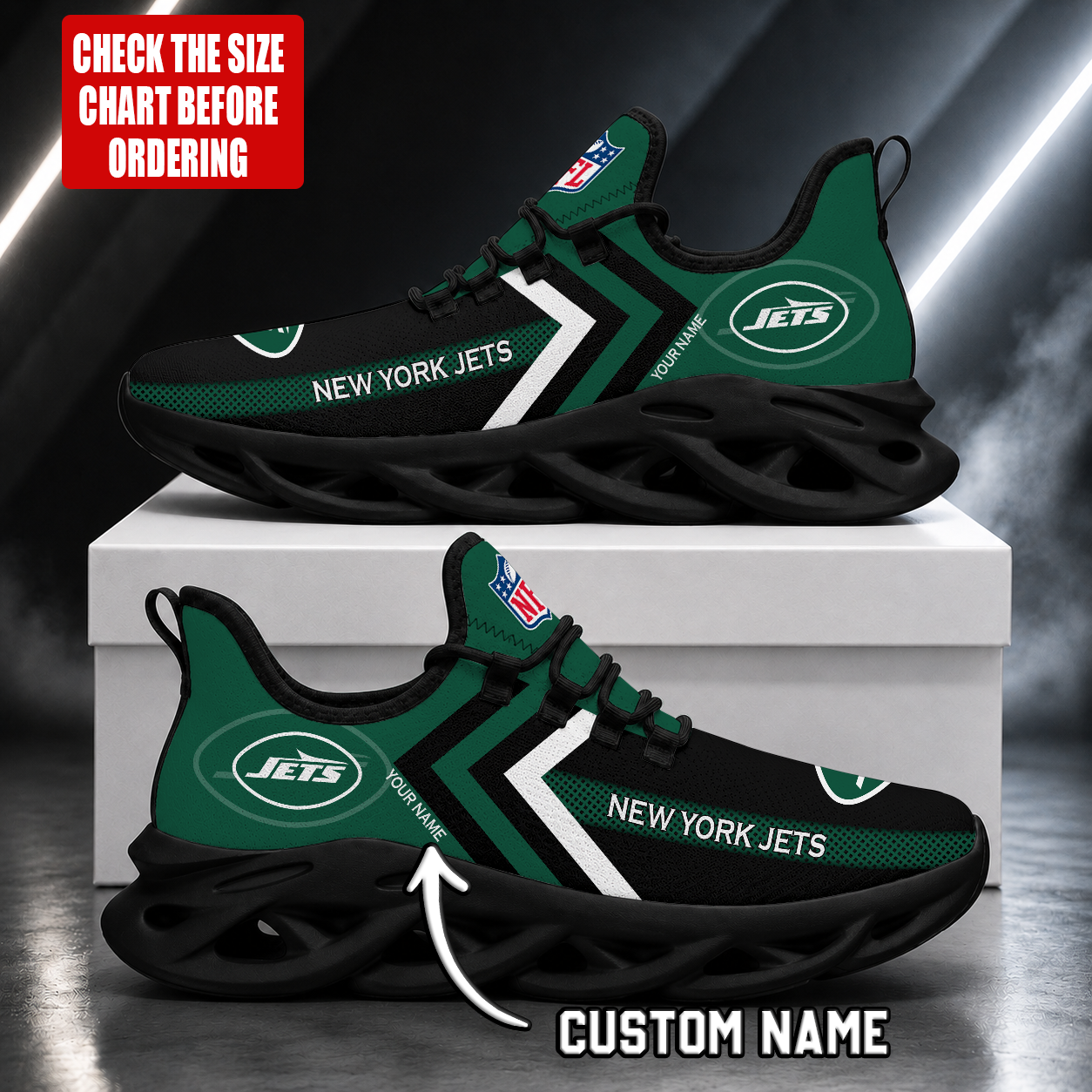 Limited Edition – Customized NFL New York Jets Unisex Max Soul Shoes - Image 2