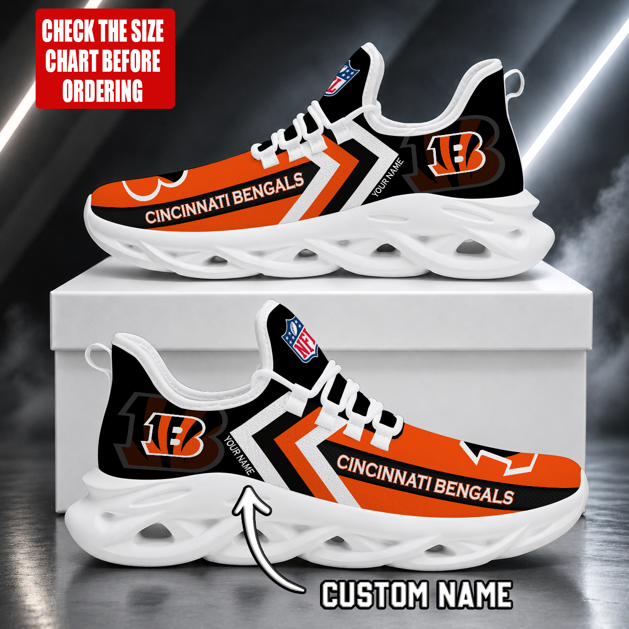 Limited Edition – Customized NFL Cincinnati Bengals Unisex Max Soul Shoes