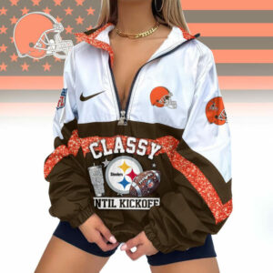Limited Edition – Customized NFL Cleveland Browns V-Neck Zipper Sweatshirt Jacket