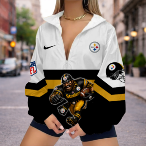 Limited Edition – Customized NFL Pittsburgh Steelers V-Neck Zipper Sweatshirt Jacket